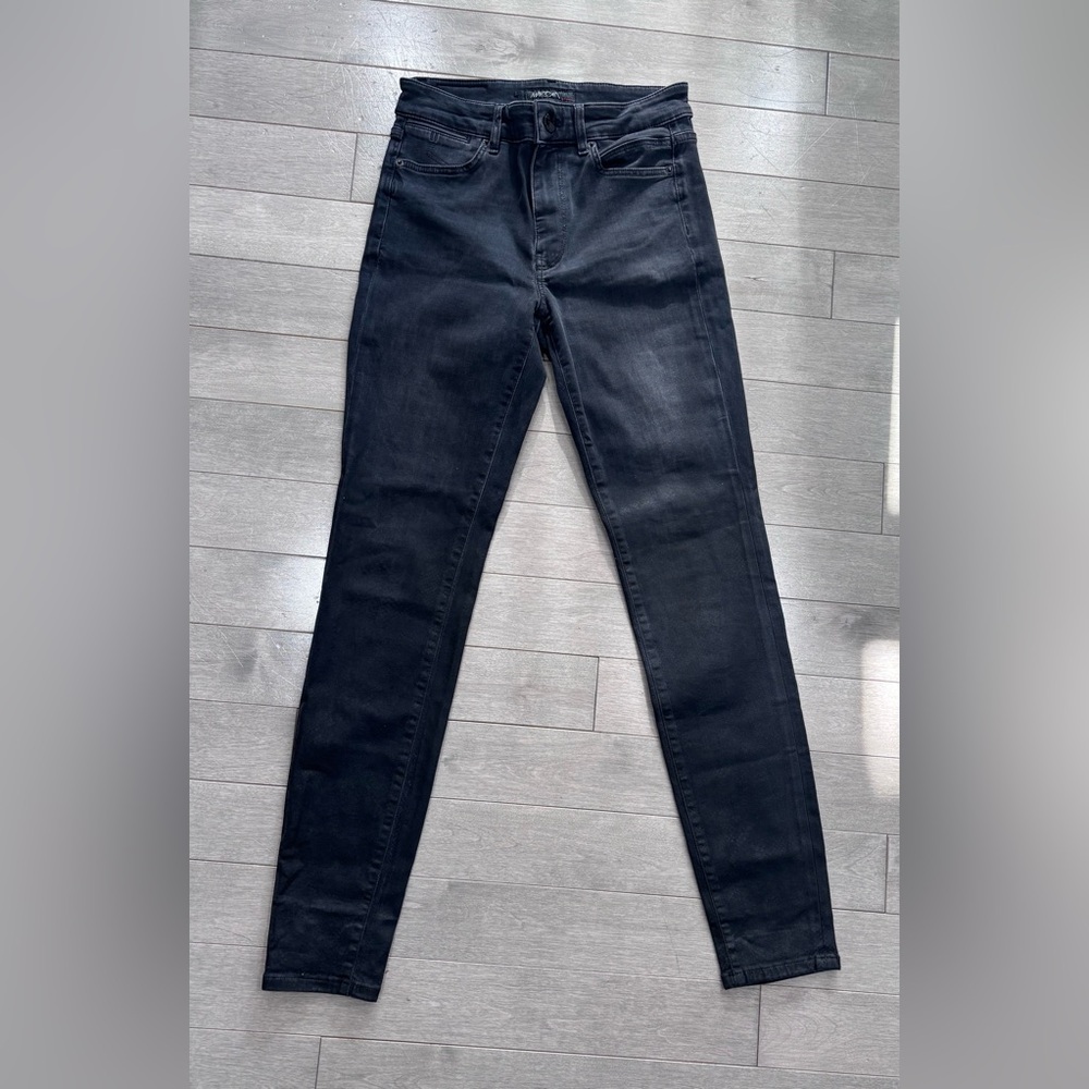 Marc Cain Black Skinny Jeans Snake Print Coated Leg German Luxury, Size 4/26